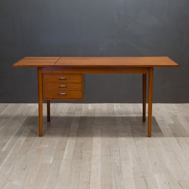 Mid-century Arne Vodder Drop Leaf Teak Desk with Sliding Drawers c.1960