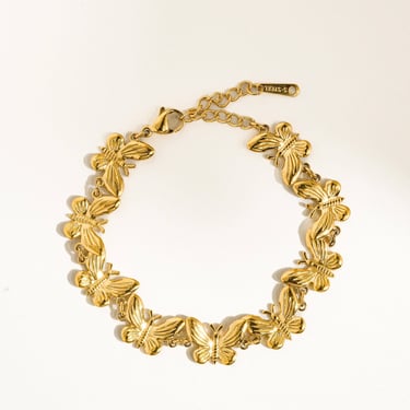 Valeria 18K Gold Non-Tarnish Butterfly Chain Bracelet