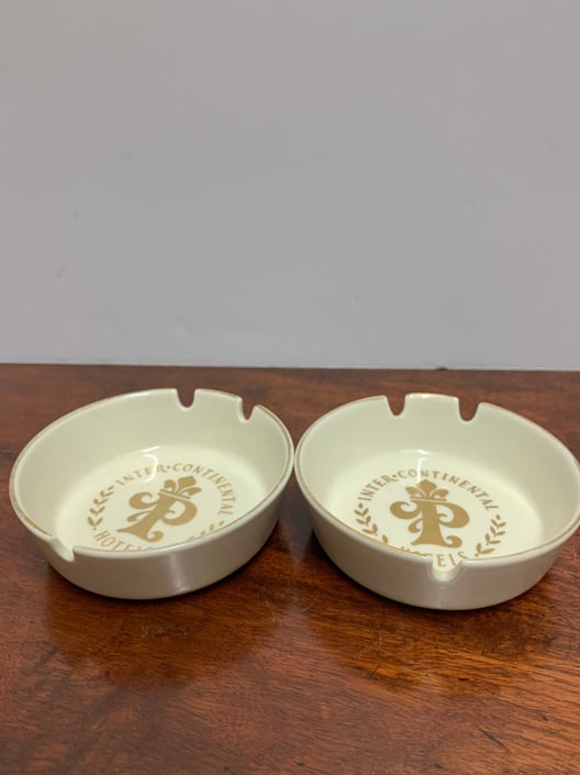 Pair of Intercontinental Hotel Ashtrays from Paris MOB Vintage
