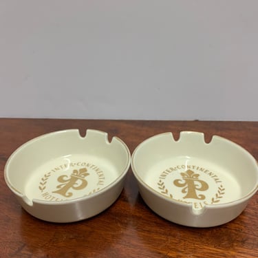 Pair of Intercontinental Hotel Ashtrays from Paris 