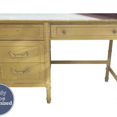 46" Unfinished 4 Drawer Vintage Bamboo Style Desk #08400