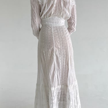 Victorian White Cotton Lawn Dress