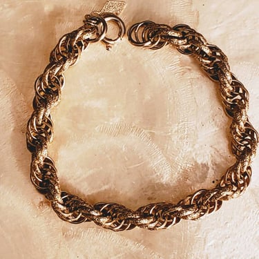 Vintage Sarah Coventry goldtone bangle rope bracelet 