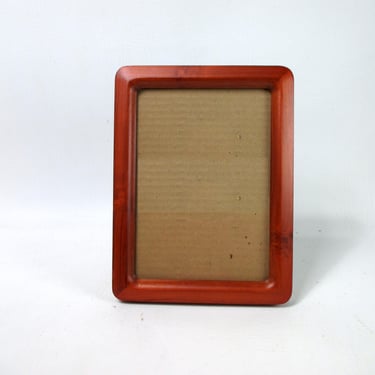 Mid Century Teak Wood Picture Frame for 5x7 Image Vintage Two Way Easel Back Table Top Horizontal Vertical Hanging Gallery Wall Photography 