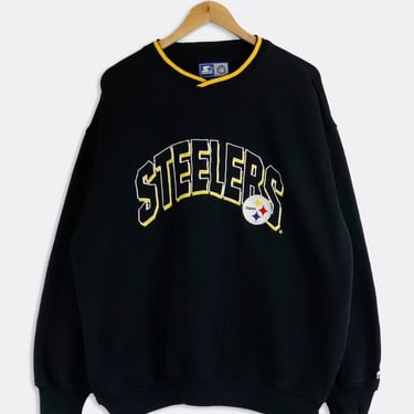 Vintage Starter NFL Pittsburgh Steelers Ribbed Sweatshirt Sz XL