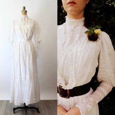 1900 ANTIQUE LAYERED edwardian LINGERIE dress xs | new spring 