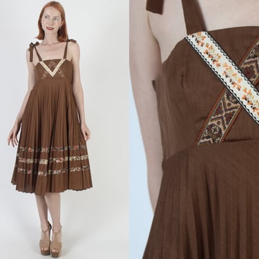 Young Edwardian By Arpeja Dress Bohemian Floral Calico Print Sundress Vintage 70s Garden Prairiecore Dress 13 