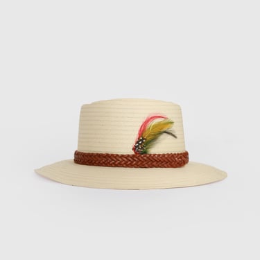 Vintage straw Panama hat | straw telescope hat 