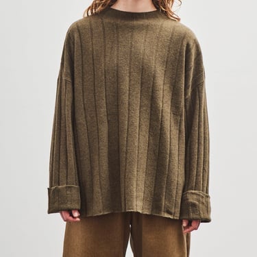 7115 by Szeki Merino Wide Ribbed Sweater, Olive