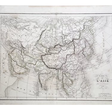 Antique Delamarche Map of Asia - 1838