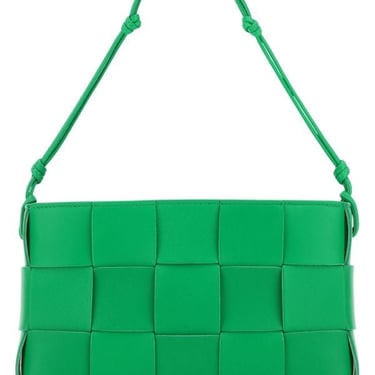 Bottega Veneta Woman Grass Green Nappa Leather Cassette Shoulder Bag