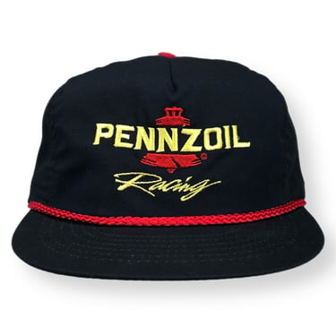 Vintage 80s/90s Swingster Pennzoil Racing Made in USA Race Car Embroidered SnapBack Hat Cap 