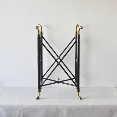 Maison Jansen Style Sculptural Brass Black Metal Claw Feet Table Base 