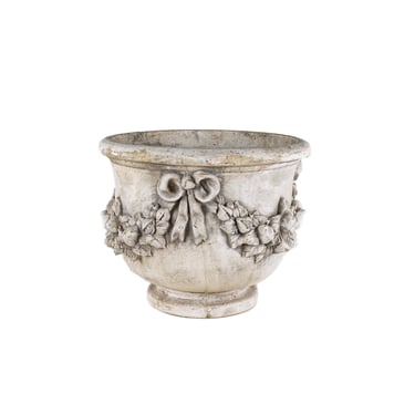Antique Stone French Floral Stone Planter 