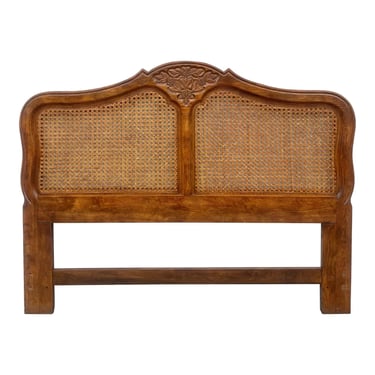 Vintage Carved French Style Caned Headboard Full / Queen 