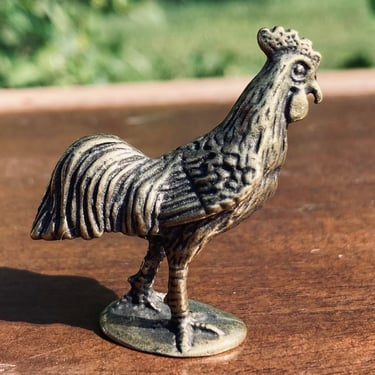 Miniature Brass Rooster Figurine