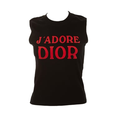 Dior J'Adore Black Logo Ribbed Tank
