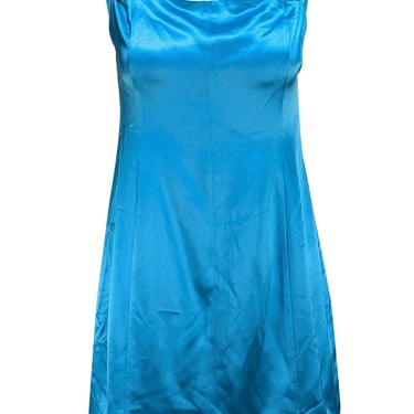 Retrofete - Teal Blue Satin Mini Slip  "Janessa" Dress Sz XL