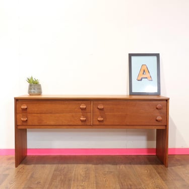 Mid Century Modern Vintage Teak Dresser Entranceway Table by Stag Danish Style- Mid Century Furniture - Vintage Furniture Scandinavian Style 