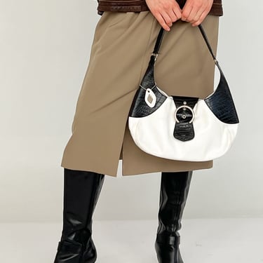 Black and White Leather Shoulderbag