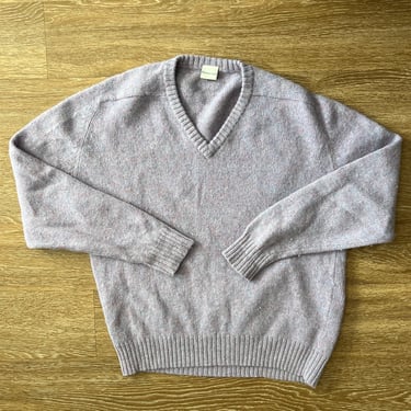 Vintage Wool Lilac V Neck Sweater 