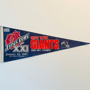 Vintage 1987 Super Bowl XXI Champions New York Giants NFL Football Pennant 