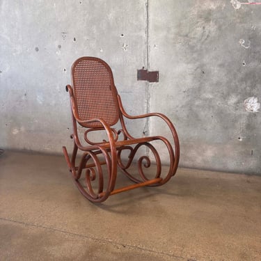 Vintage Bentwood Rocking Chair - Rattan & Bamboo