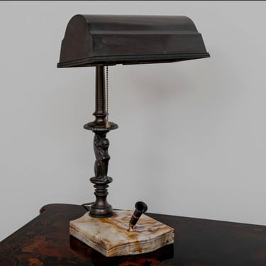 1920s Amronlite Sheaffer Fountain Pen Banker's Style Desk Lamp Deluxe - Antique American Lamp 