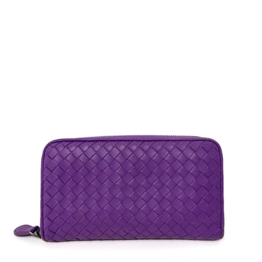 Bottega Veneta Purple Leather Wallet