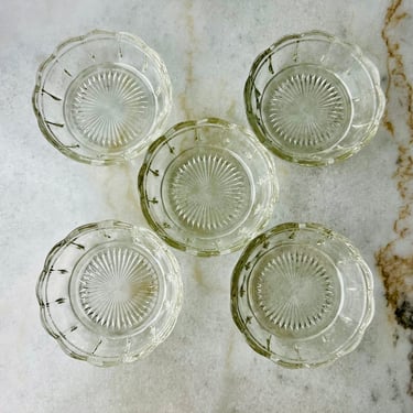 Antique McKee Glass Nappy Dish set of 5, Fine American Prescut Colonial, thumbprint glass, for display, ice cream, glass collection, gift 