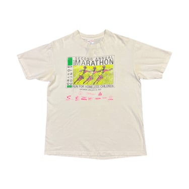 (L) 1990 White OC Second Annual Half Marathon for Homeless Children T-Shirt 042122 JF