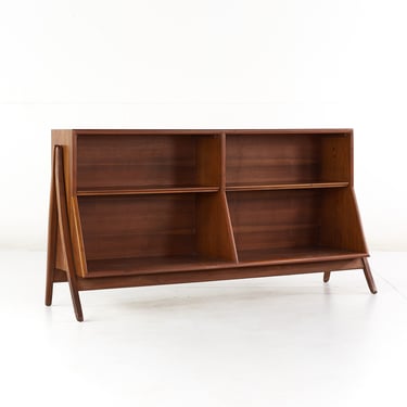 Kipp Stewart for Drexel Declaration Mid Century Walnut Bookcase - mcm 