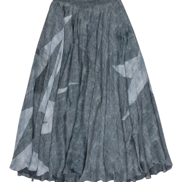 Elle Sasson - Blue Printed Silk Maxi Skirt Sz 4