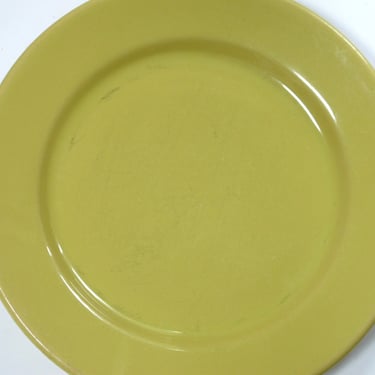 Mid Century Yellow Ceramic Plate California pottery salad plate 9 1/2" Vintage Wallace China Restaurant Plate Bauer Stoneware 