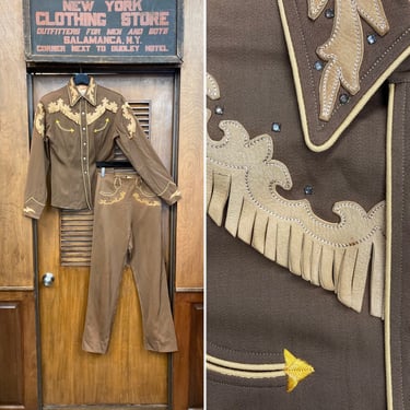 Vintage 1950’s Ladies “California Ranchwear” Western Cowboy Gab Rockabilly Shirt & Pants Outfit Set, Pant Suit, Western, Cowboy, 1950s 