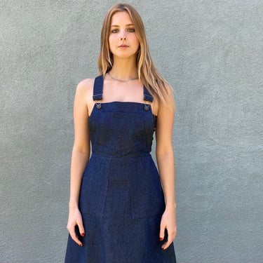 Overall Dress in Indigo Stretch Denim