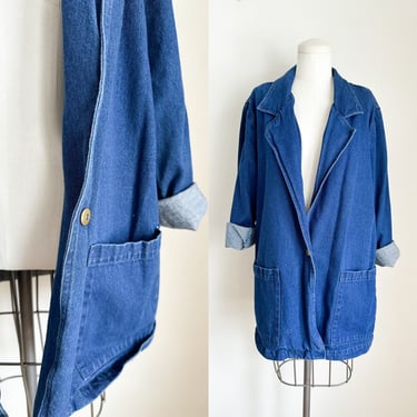 Vintage 1990s Cotton Denim Jacket / Blazer // M 