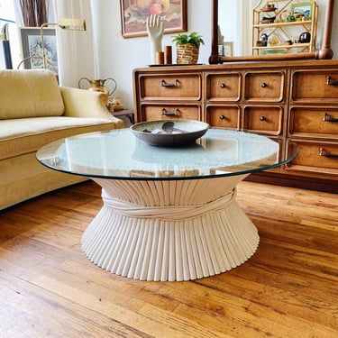 McGuire Sheaf of Wheat Coffee Table