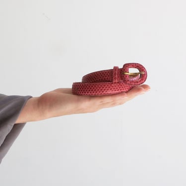 pink fuchsia snake skin belt / S / XS 