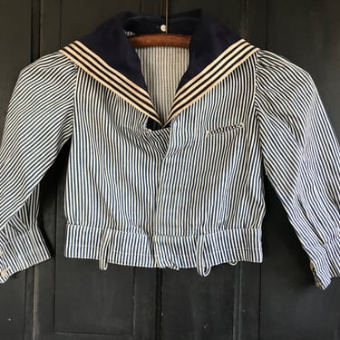 French Edwardian Sailors Marine Costume, Childs Shirt, Antique Toddler Clothing, Original Tag, Children's Nautical Attire, Period Clothing 