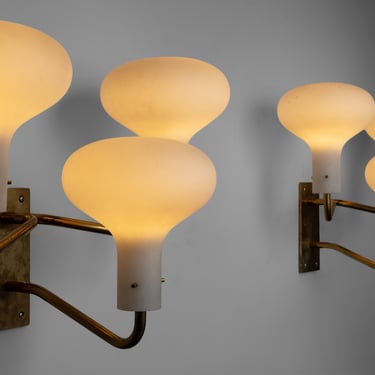 Extra Large Triple Opaline Sconces by Azucena