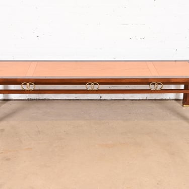 Michael Taylor for Baker Far East Collection Teak, Walnut, and Brass Coffee Table