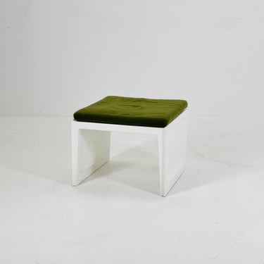 Space age Plastic Stool with Green Cushion – 1970s 