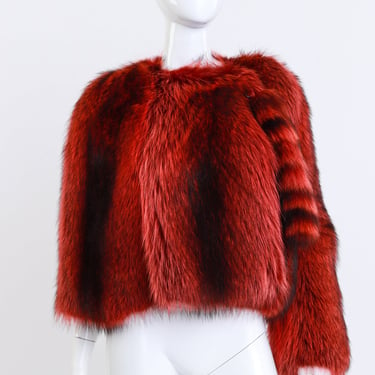 Raccoon Fur Asymmetrical Cape