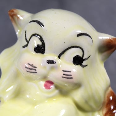 FOR CAT LOVERS! Vintage Yellow Kitten Planter - Circa 1950s/60s Vintage Ceramic Planter | Vintage Cat | Anthropomorphic Cat | Bixley Shop 