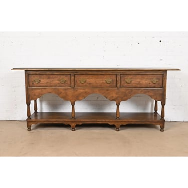 Baker Furniture Georgian Carved Oak Sideboard Buffet or Console Table