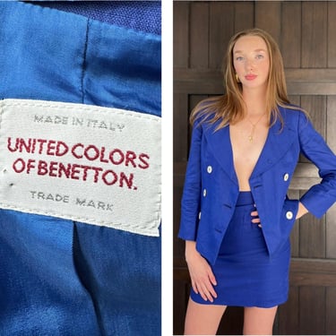 United colors of Benetton Made Un Italy Chic suit Blazer & Pencil Mini Skirt 