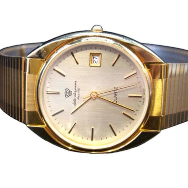 Jules Jurgensen Quartz Wristwatch Gold and Silver Stainless Steel 