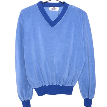 1980s Blue Velour Sweatshirt
