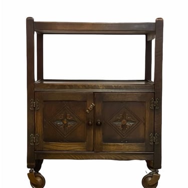 Free Shipping Within Continental US - Vintage English Cart Table on Casters. UK Import. 